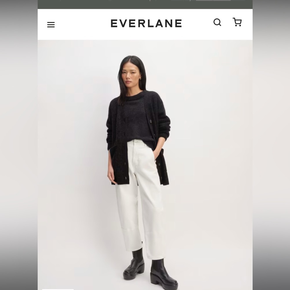 Everlane The Oversized Alpaca Pocket Cardigan